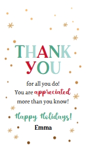Favor Tag Christmas Minimalistic Gold Thank You Appreciated 0443 design preview