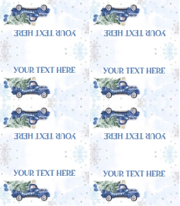 Food Label Winter Truck Blue 0495 design preview