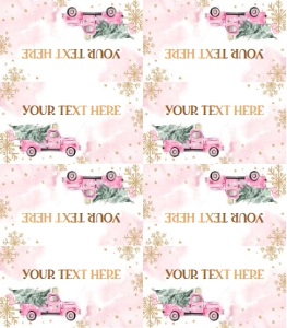 Food Label Winter Truck Pink 0495 design preview