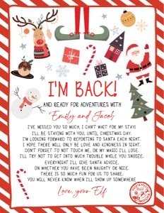 Letter I'm Back From Your Elf Christmas Mix 0496 design preview