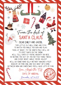 Letter First Time Arrival Elf Christmas Mix 0496 design preview