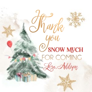 Tag Winter Tree Watercolor Birthday Red Gold 0363 design preview