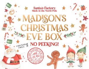 Christmas Eve Box Label 0358 White design preview