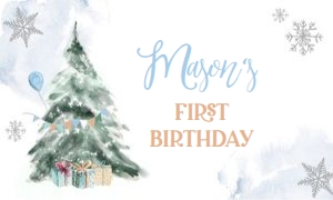 Backdrop Banner Winter Tree Blue Silver 0363 design preview