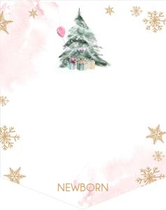 Birthday Monthly Photo Banner Winter Tree Pink Gold 0363 design preview