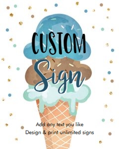 Custom Editable Sign Ice Cream Boy 0243 design preview