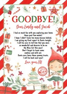 Letter Goodbye for Now Christmas Girl Elf 0358 design preview