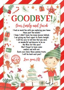 Letter Goodbye for Now Christmas Boy Elf 0358 design preview