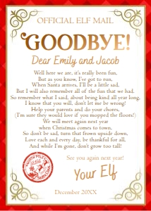 Letter Goodbye From Your Elf Christmas Official 0497 design preview