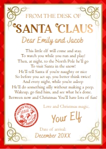 Letter First Time Arrival Christmas Elf Official 0497 design preview