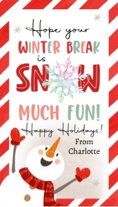 Favor Tag Snowman Winter Break Snow much Fun 0443 design preview