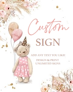 Custom Editable Sign Bear Girl 0421 design preview