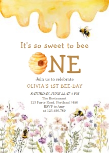 Invitation Sweet to bee One Flowers Honey 0502 design preview