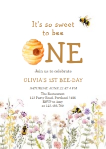 Invitation Sweet to bee One Flowers 0502 design preview