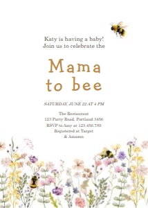 Invitation Baby Shower Mama to Bee Flowers 0502 design preview