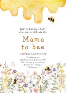 Invitation Baby Shower Mama to Bee Flowers Honey 0502 design preview