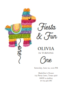 Birthday Invitation Pinata Fiesta and Fun 0500 design preview