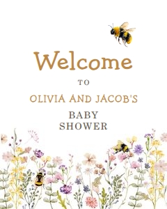 Welcome Sign Baby Shower Flowers 0502 design preview