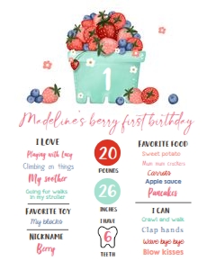 Milestone Sign Strawberry Blueberry Basket 0506 design preview