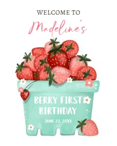 Welcome Sign Strawberry Basket Berry First 0506 design preview
