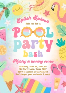Invitation Splish Splash Pool Party v2 0465 design preview