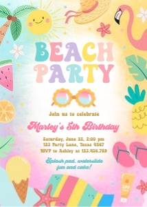Invitation Beach Party v2 0465 design preview