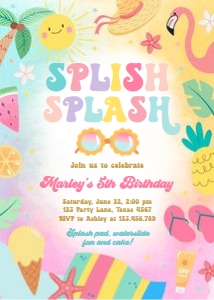 Invitation Splish Splash v2 0465 design preview