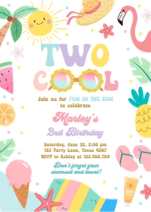 Invitation Two Cool 0465 design preview