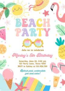 Invitation Beach Party 0465 design preview