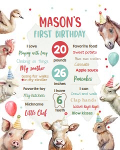 Birthday Milestone Sign Farm Boy 0448 design preview