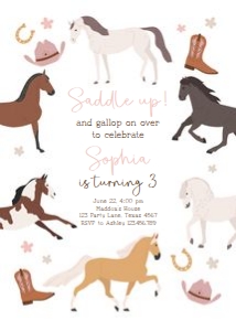 Birthday Invitation Horses V2 0513 design preview