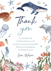 Thank You Card Under the Sea 0504 design preview