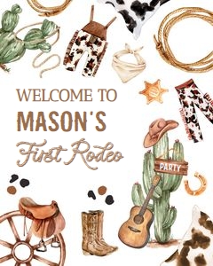 Welcome Sign Cowboy First Rodeo 0509 design preview