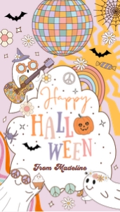 Favor Tag Groovy Halloween Happy Halloween Pink 0471 design preview