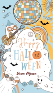 Favor Tag Groovy Halloween Happy Halloween Blue 0471 design preview