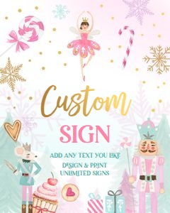 Custom Editable Sign Nutcracker Pink Gold 0352 design preview