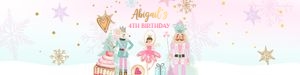 Water Bottle Label Nutcracker Pink Gold Sweets 0352 design preview