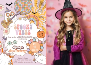 Invitation Halloween Spooky Vibes Pink Photo 0471 design preview