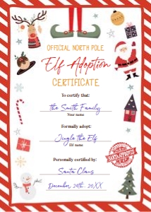 Elf Adoption Certificate Holidays Christmas Mix 0496 design preview
