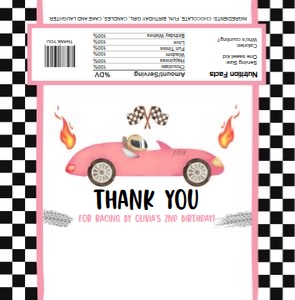 Candy Bar Wrapper Race Car Pink 0424 design preview