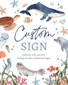 Custom Editable Sign Under the Sea 0504 design preview