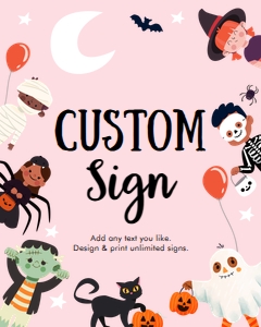 Custom Sign Halloween Costume Kids Pink 0473 design preview