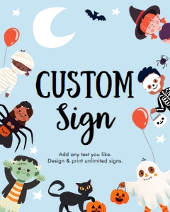 Custom Sign Halloween Costume Kids Blue 0473 design preview