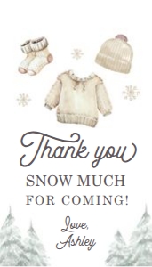 Favor Tag Winter Baby Clothers White 0491 design preview
