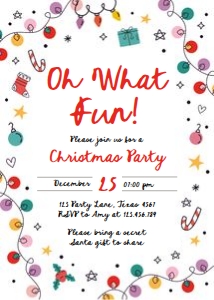 Invitation Christmas Party Oh What Fun 0521 design preview