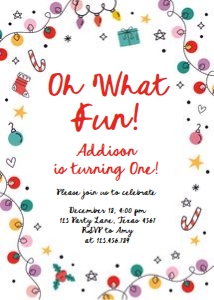 Invitation Christmas Party Oh What Fun Birthday 0521 design preview