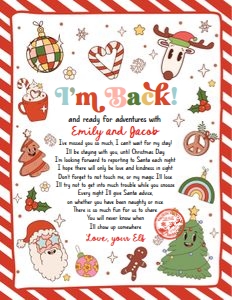 Letter I'm Back From Your Elf Christmas Retro 0522 Red design preview