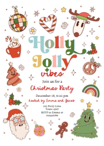 Invitation Christmas Party Holly Jolly Vibes 0522 design preview