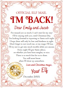 Letter I'm Back From Your Elf Christmas Border 0523 design preview