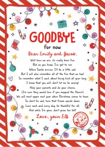 Letter Goodbye From Your Elf Christmas Doodles Red 0521 design preview